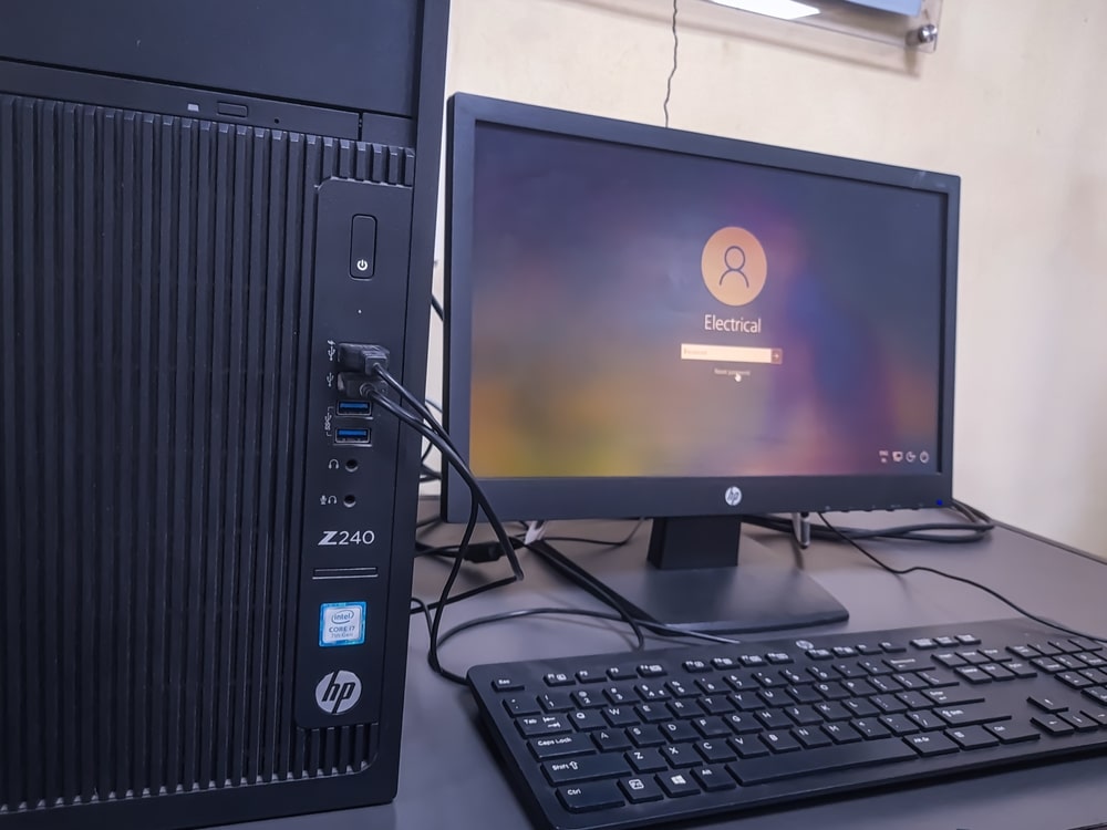 Factory refurbished desktop being inspected and tested for quality
