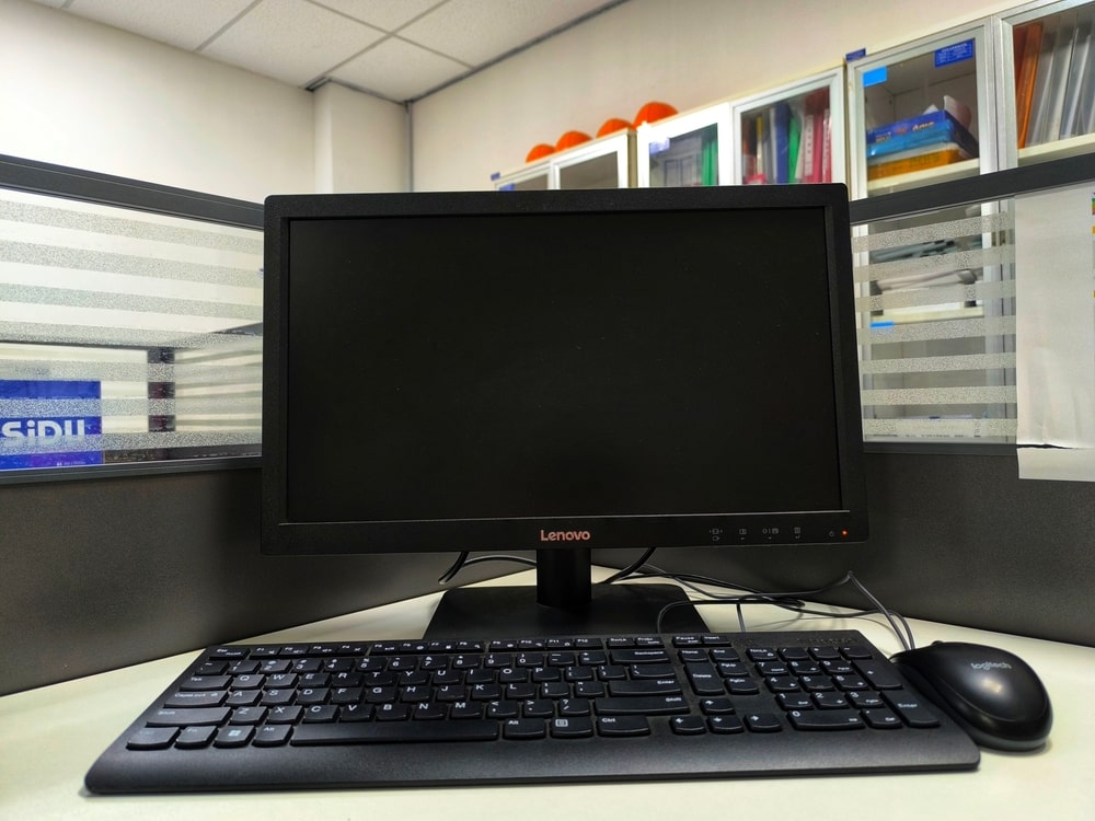 Refurbished monitor being tested and inspected for authenticity